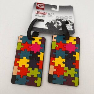 G Force Luggage Tags Set of 2 Colorful Puzzle Piece Travel Bag ID Labels NEW